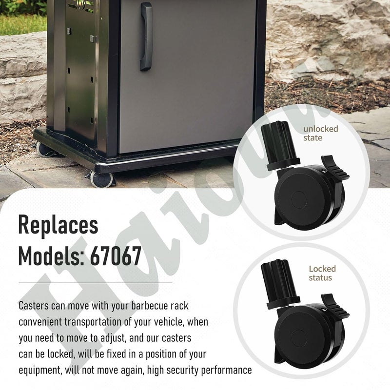 Haiouus 4 Pack 70360 Locking Caster with Insert for Weber Genesis E-310 Spirit Series 2009-2012, E400 E600 Summit Series 2007-2019 Gas Grills & Genesis E310 E320 S330 E210 Series 2007-2016 - Image 3